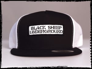 Image of BSU Militia Patch Hat 5 panel mesh snapback hat