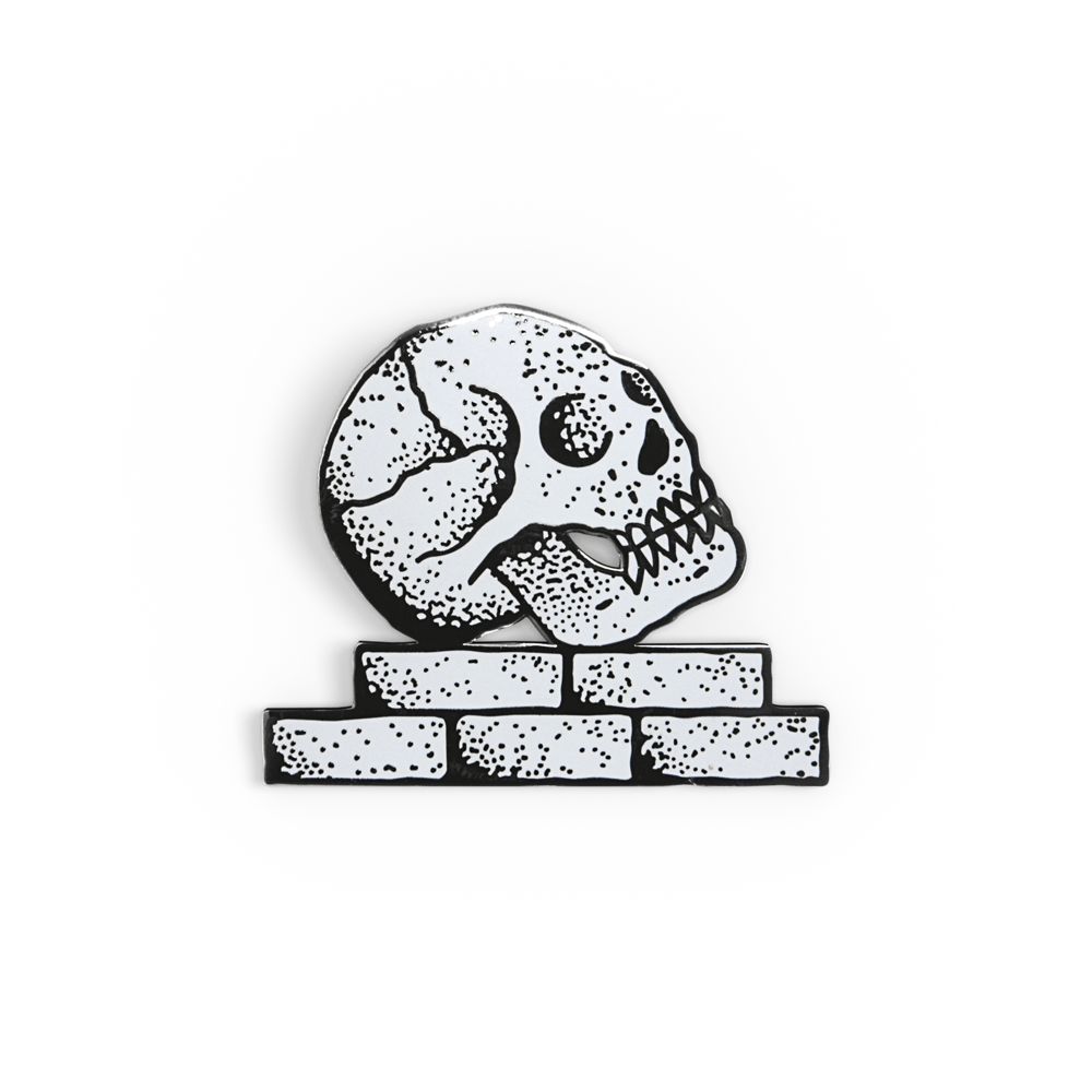 Image of Skull Brick Enamel Pin