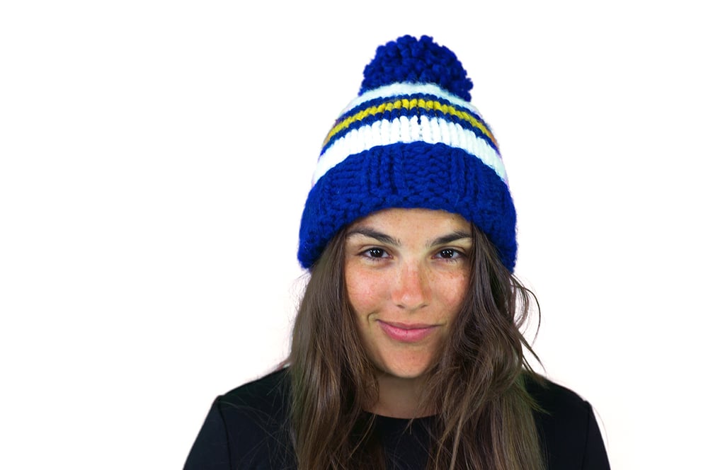 Image of Hand Knitted Leeds United Home Hat