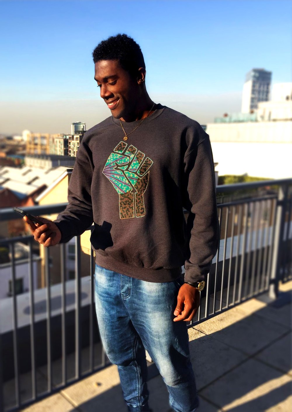 Image of BLACK Fist Up Sweater