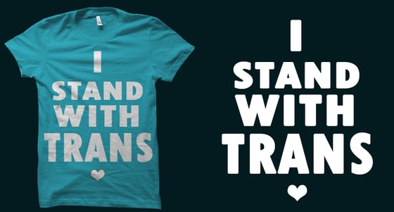 Image of "I STAND WITH TRANS" T-SHIRT (BLUE)