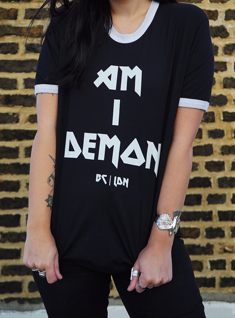 Am I Demon Black Ringer Tee | babecave