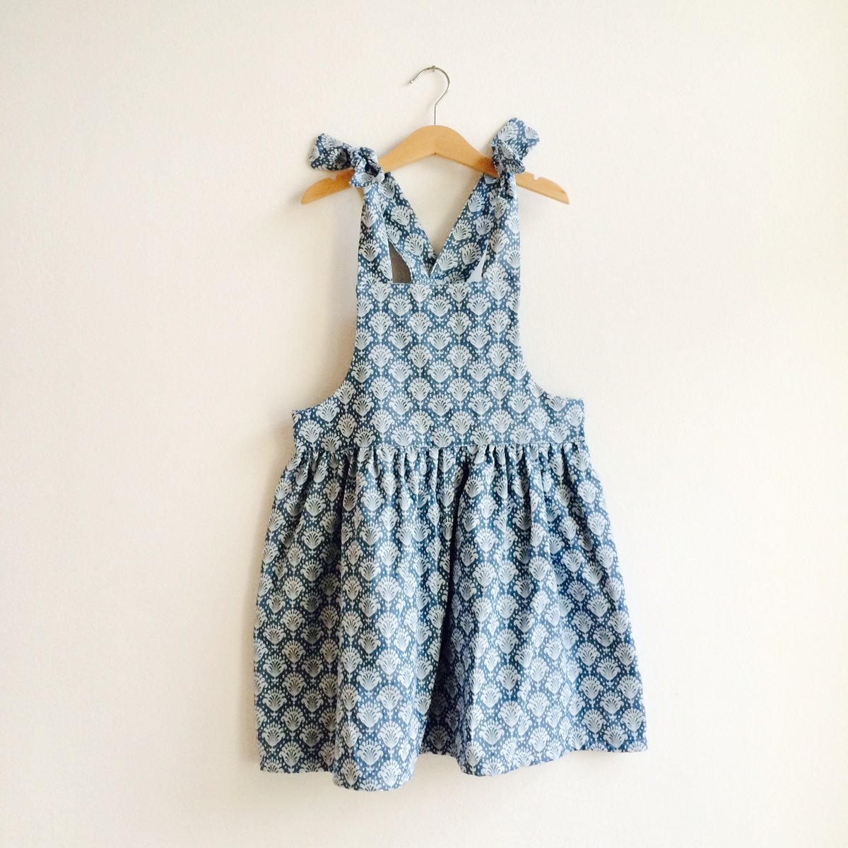 Pinafore Dress - blue pattern | robe of feathers