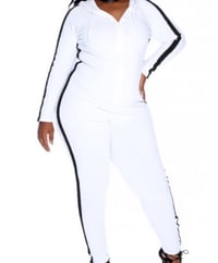 Image 1 of AC Plus Size Hooded White Jumper 