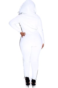 Image 2 of AC Plus Size Hooded White Jumper 