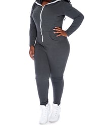 AC Plus Size Hooded Charcoal Jumper 