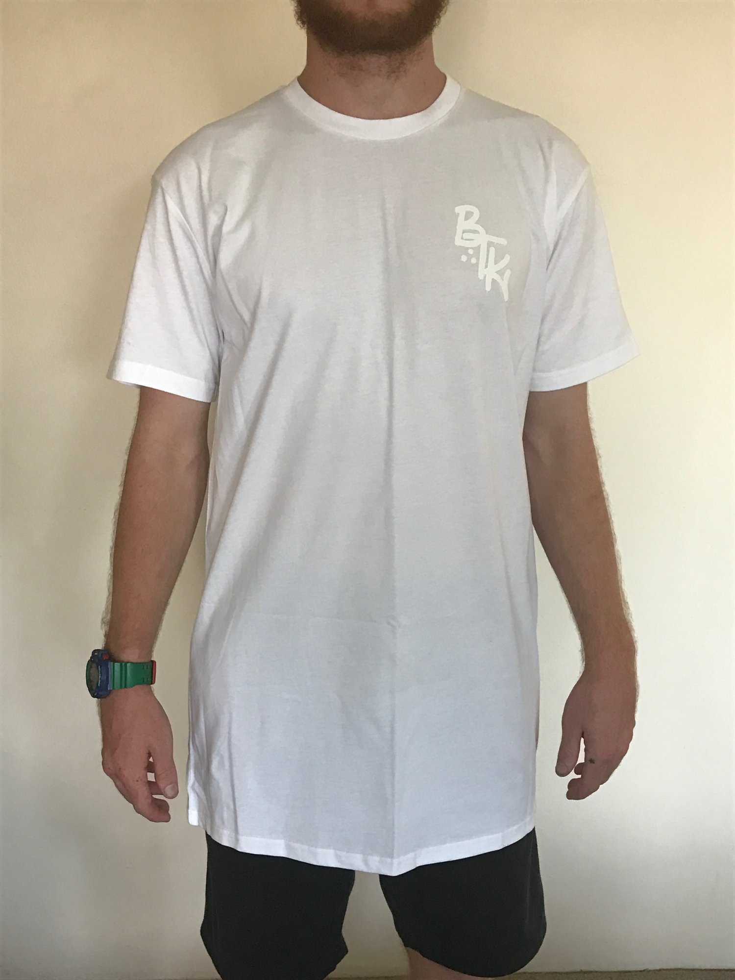 Image of Raw Tag Tall Tee (White on White)