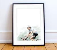 Image 1 of Fausto Coppi print A4 or A3 - By Jason Marson