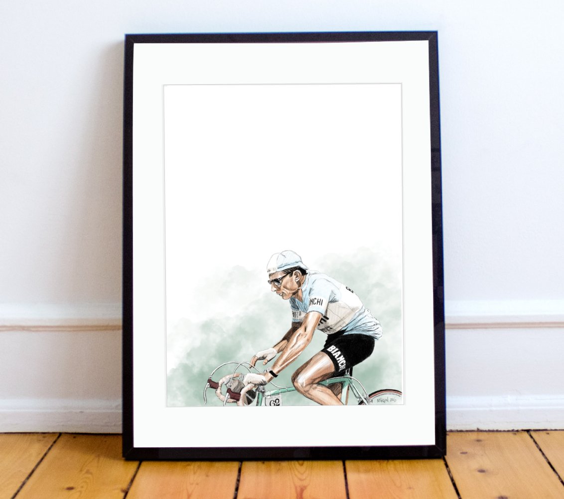 Fausto Coppi Bianchi iconic Wall Poster A4 Advertising Fausto Coppi Bianchi iconic Wall Poster A4 Advertising