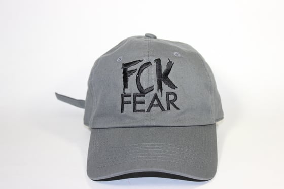 Image of FCK FEAR LOGO CAP || Grey w/ Black Lettering 