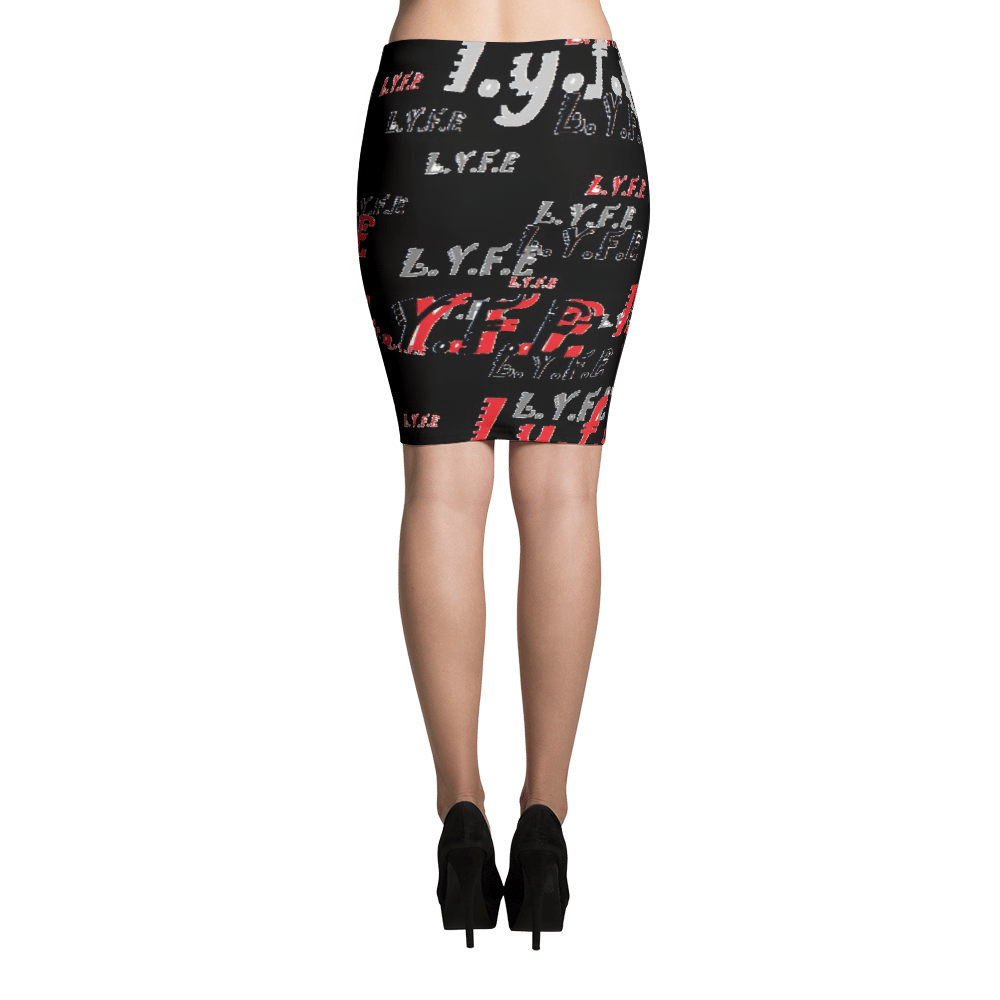 Image of L.Y.F.E on Overload Skirt -Blk (w/red,grey)