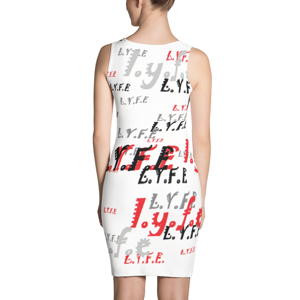 Image of L.Y.F.E on Overload Dress - White (w/Blk/Red)