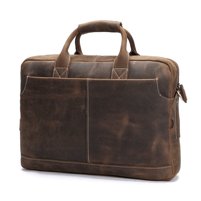 Handmade Vintage Leather Mens Briefcase, 16