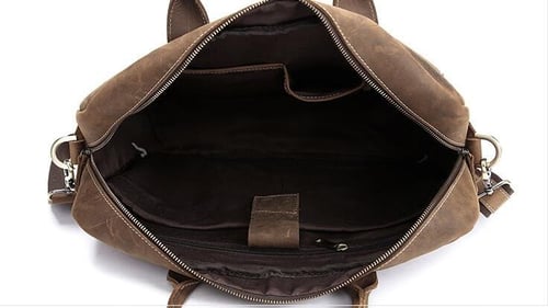 Image of Handmade Vintage Leather Mens Briefcase, 16" Laptop Bag, Messenger Bag 8012