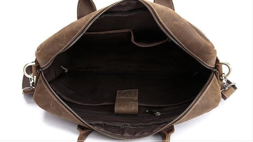 Image of Handmade Vintage Leather Mens Briefcase, 16" Laptop Bag, Messenger Bag 8012