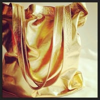 Image 1 of 'SOLID GOLD' METALLIC LEATHER TOTE
