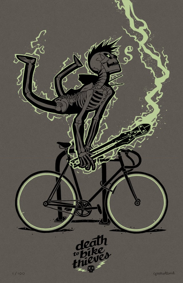 Image of DEATH TO BIKE THIEVES (NEW MINT/CHARCOAL VARIANT)