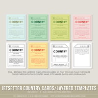 Image 1 of Jetsetter Country Cards + Layered Templates (Digital)