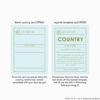 Image 2 of Jetsetter Country Cards + Layered Templates (Digital)