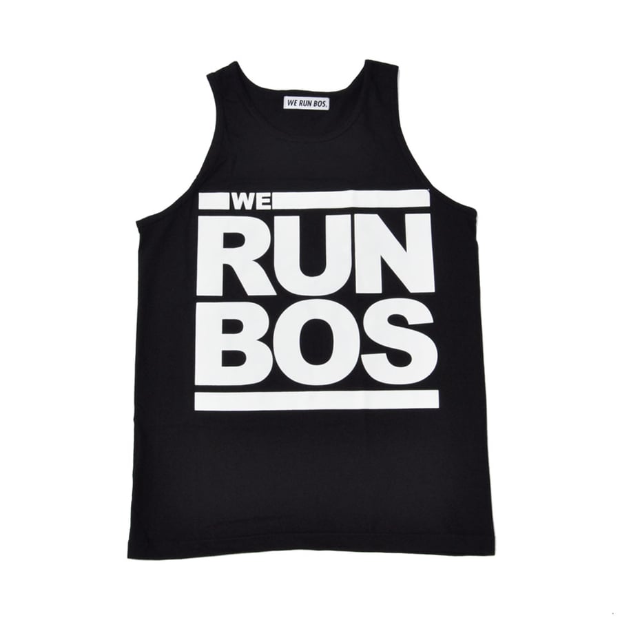 Image of We Run Bos White on Black Tank