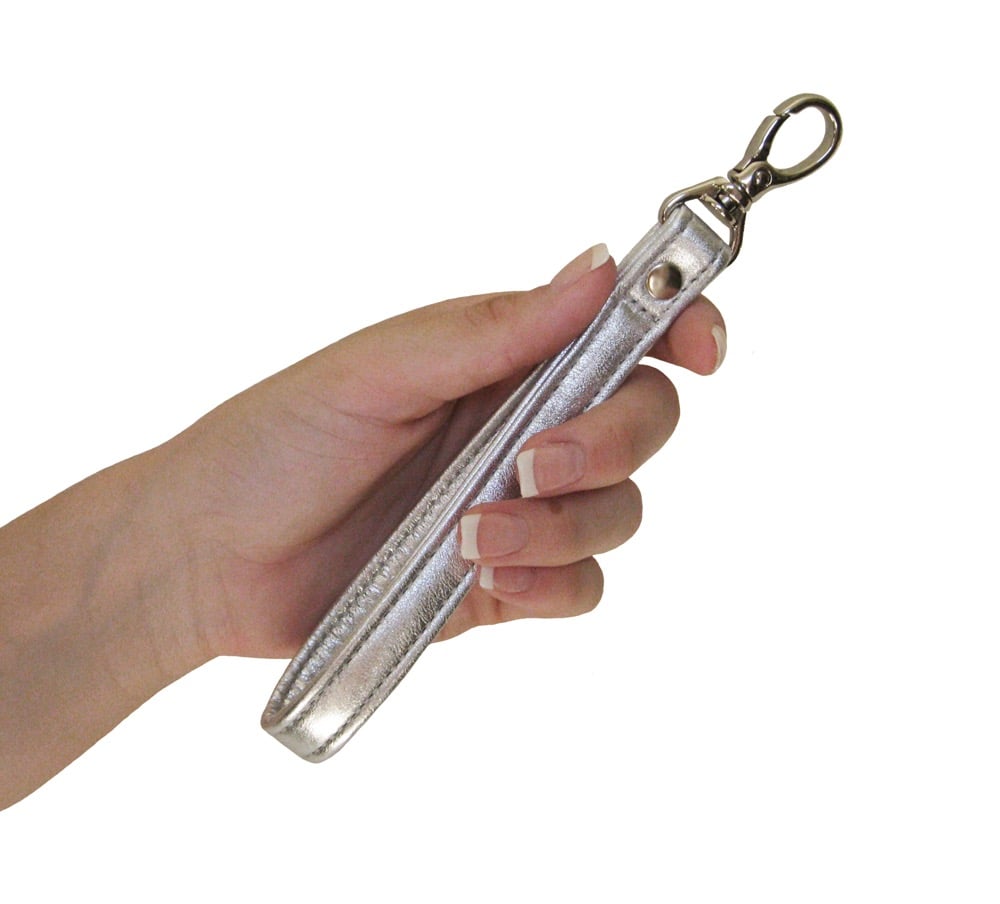 Glamorous Metallic Leather Wrist Strap & Keychain Accessory – Mautto