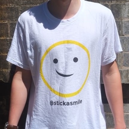 Image of stick a smile. t-shirt
