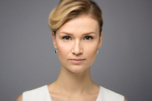 Image of "Shining sky" silver earrings with blue topaz · FACES CAELI ·