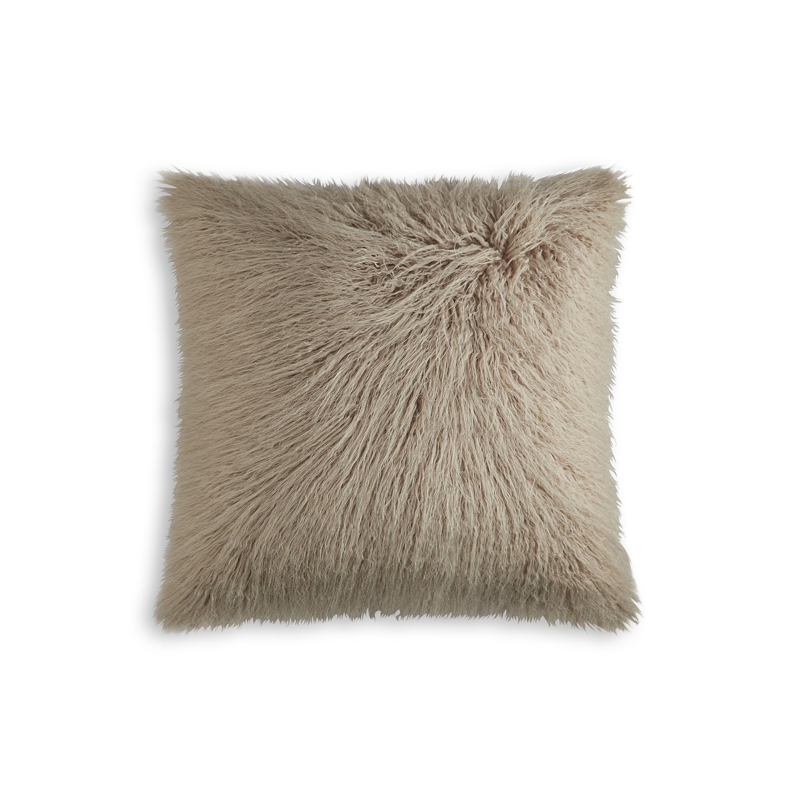 tan faux fur pillow