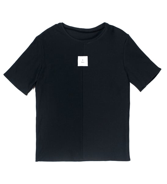 Image of Black Dual Material T-shirt