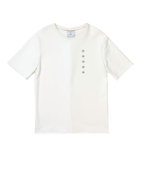 Image of White Dual Material T-shirt