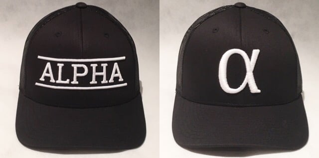 Image of ALPHA  Black/White Mesh Trucker