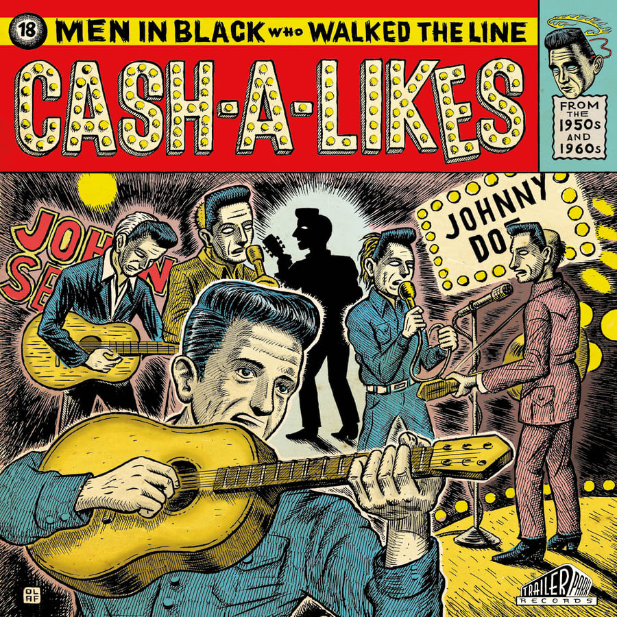 Image of CASH-A-LIKES 18 Men In Black Who Walked The Line Vinyl LP