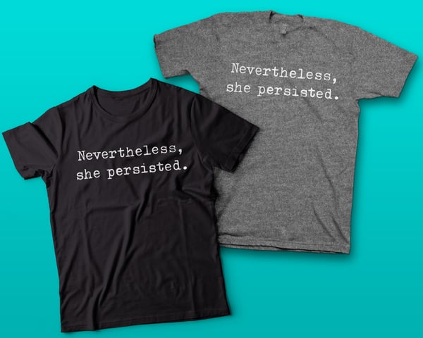 Image of **CHARLOTTE LOCAL** "Nevertheless, she persisted" t-shirt