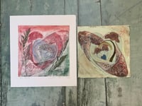 Image 4 of Lace Hearts - Collagraph Print