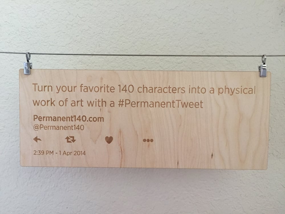 Image of #PermanentTweet wall hanging