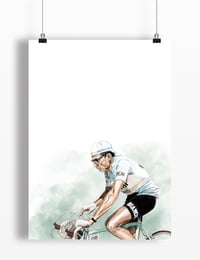 Image 2 of Fausto Coppi print A4 or A3 - By Jason Marson