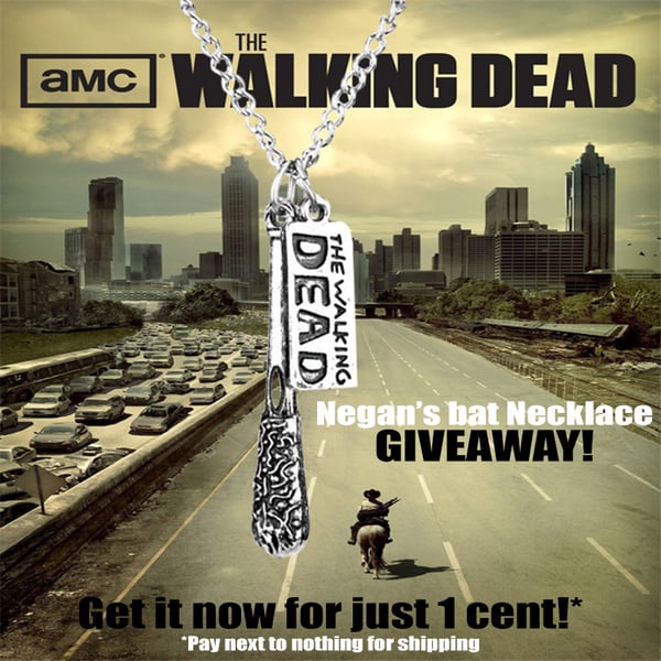 Image of *GIVEAWAY* THE WALKING DEAD - Negan's Bat + "The Walking Dead" metal tag Necklace (pay just 1 cent!)