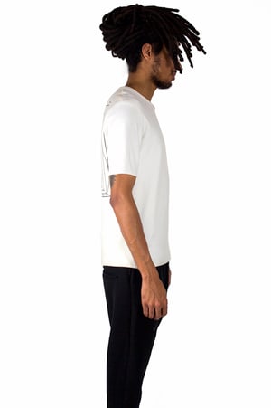 Image of White Dual Material T-shirt