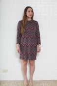 Image of Purple Tone Geometric Pattern Knit Shift Dress- size 10/12