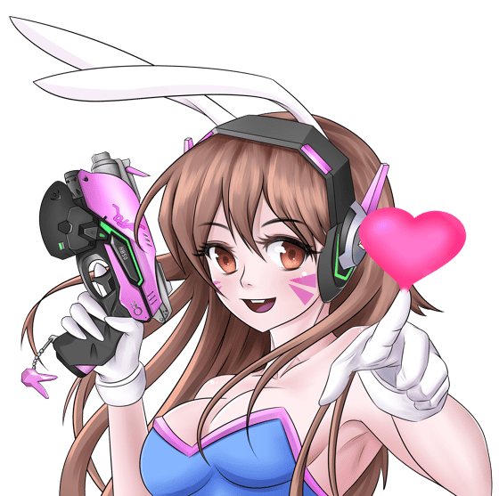 Image of D.va Bunny Die Cut