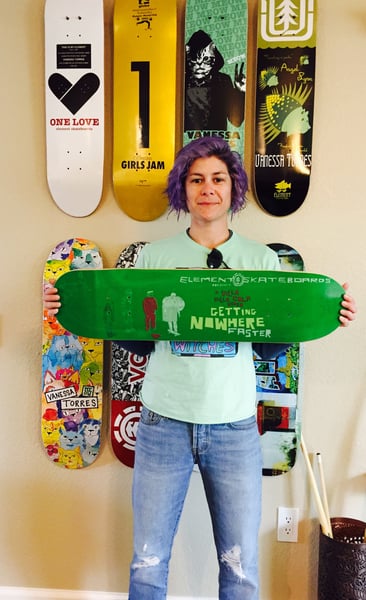 Image of Limited edition Element Getting Nowhere Faster deck (last in existence) signed by Vanessa Torres