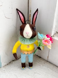 Chocolate Dutch Rabbit with Florals I