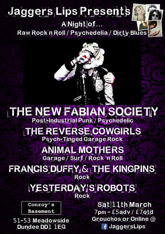 Image of TNFS + Reverse Cowgirls + Animal Mothers + Francis Duffy & the Kingpins + Yesterday’s Robots
