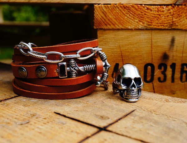Image of Bracelet cuir ancre