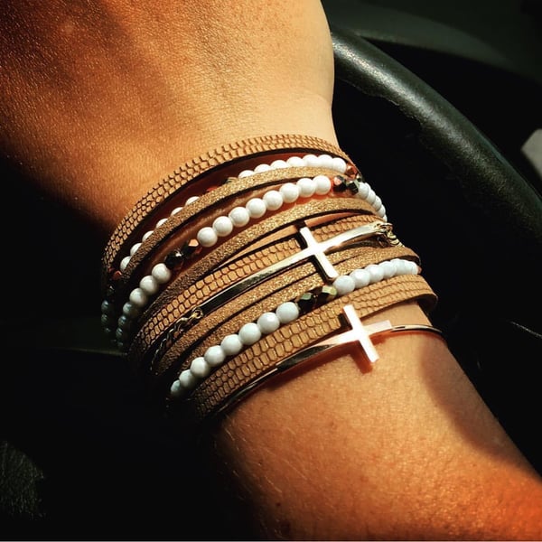 Image of Bracelet ceramique white-gold