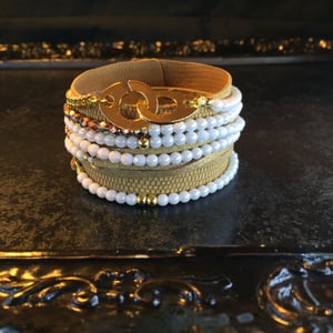 Image of Bracelet ceramique white-gold