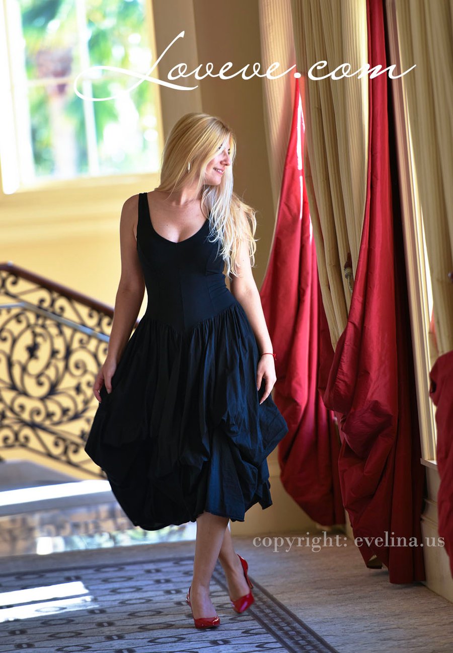 Image of Luna Luz Boutique Sundress with Ties in Black