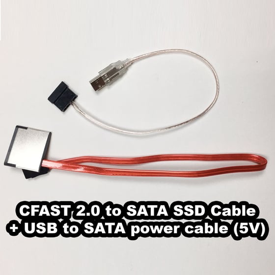 Image of CFAST to SATA SSD Cable + USB to SATA power connector (5v)