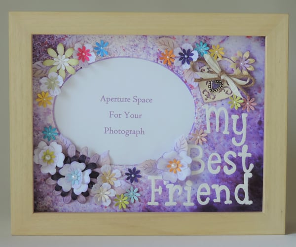 Image of My Best Friend - Heart and Flowers (00182) Free Postage and Packing