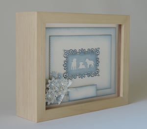 Image of White Silhouette Dogs with Flowers (00184) Free Postage and Packing